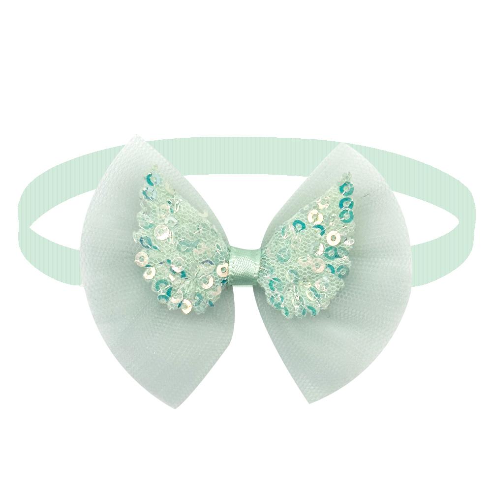 50/100pcs Summer Party Pet Dog Bowties Pet Bulk Angel Wing Lace Sequin Decor Dog Collar for Medium Small Dog Cats Pet Supplies