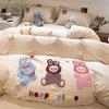 2025 New Style Full Cotton Embroidery Bedding Set: Includes Duvet Cover, Bed Sheet, and Three-Piece Dorm Towel Set