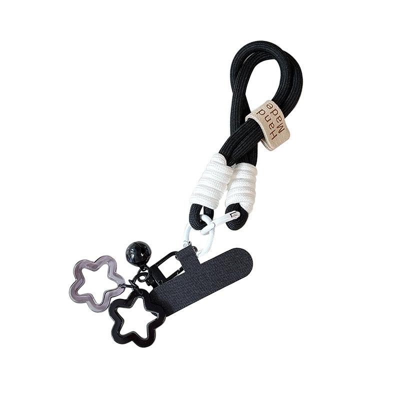 Dopamine Color Hollow Star Mobile Phone Case Clip Portable Rope Bold Braided Rope Lanyard Anti-Drop And Anti-Lost Keychain