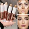 Dual-Ended Highlight & Contour Stick 3D Facial Sculpting Long-Lasting, Waterproof & Sweatproof, Skin-Tone Illumination Makeup Stick