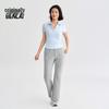 BENLAI Women's Elastic Waist Slim Fit Flared Casual Pants