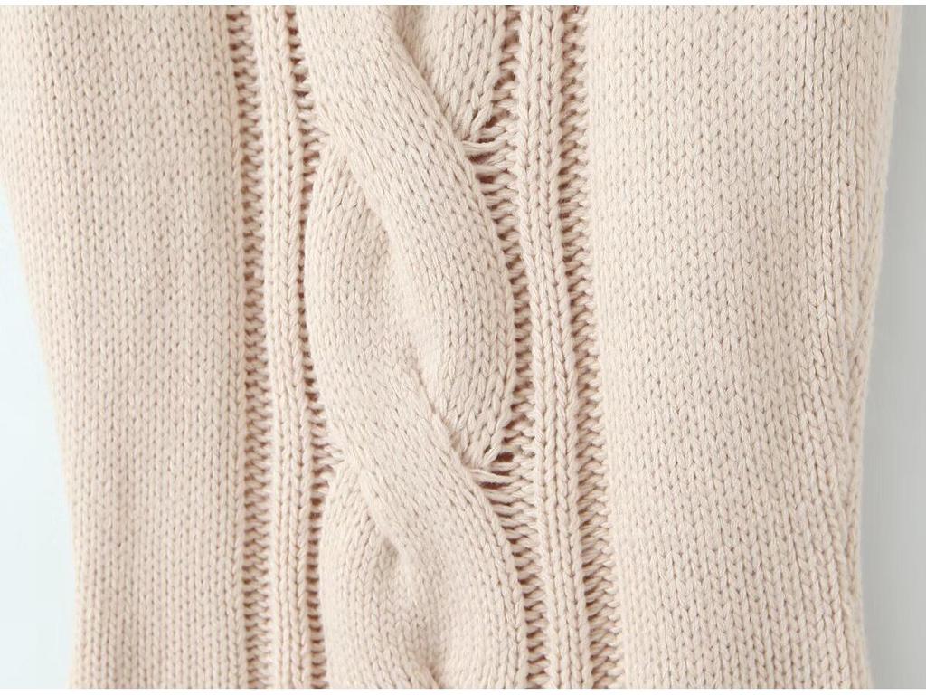 Europäisch-Amerikanisches Damenmode Patchwork Strickkleid
