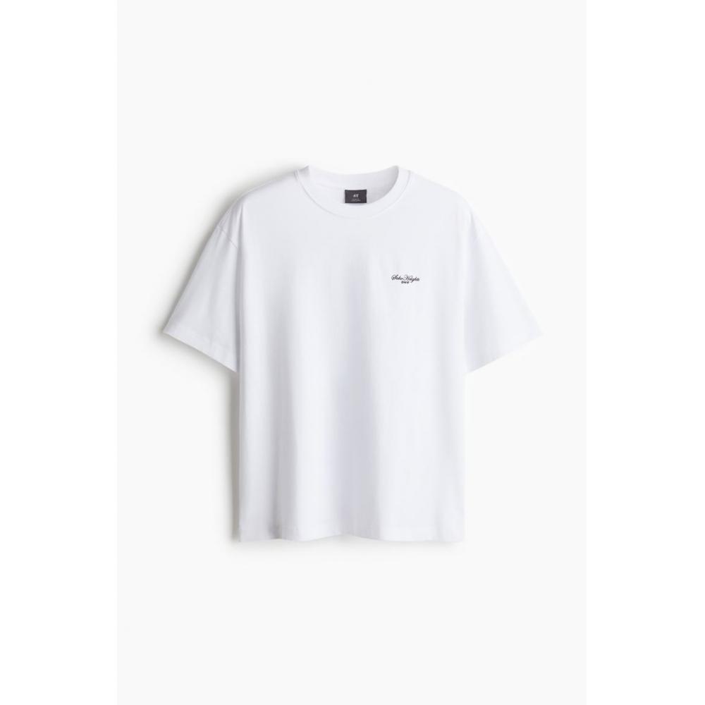 H M Loose FiT PrinTed T sHirT wHiTe soHo HeigHTs