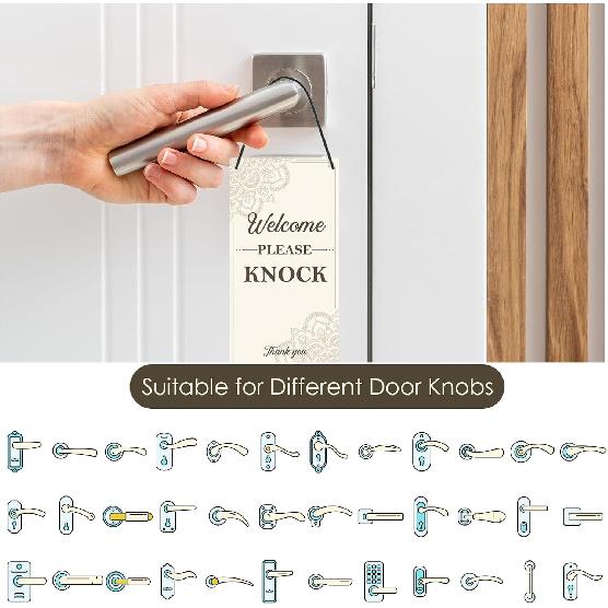 Do Not Disturb Door Hanger Sign - Welcom Please Do Not Disturb Sign for Office Reversible Double Sided In Session Door Signs for Office Business
