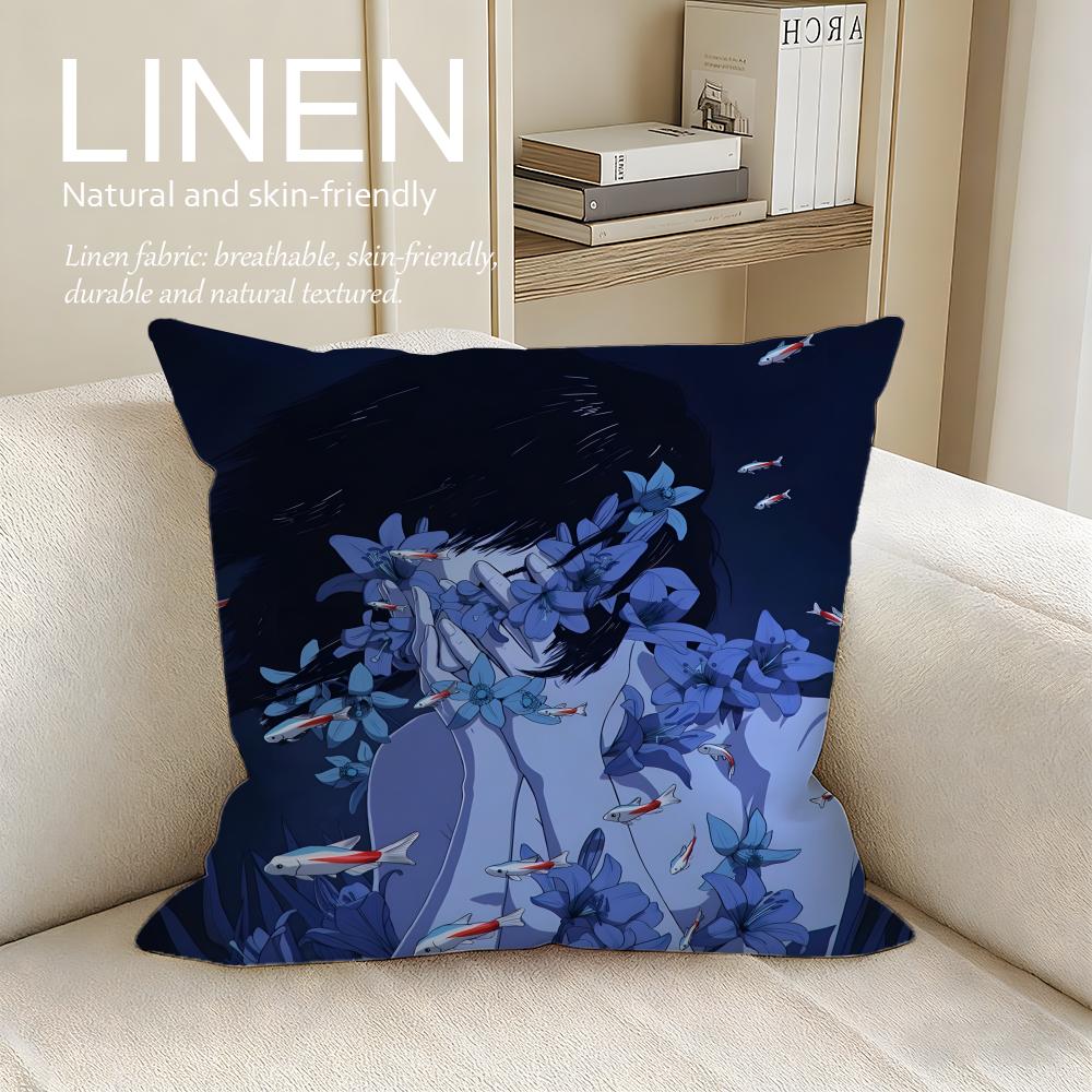 

Horror Perfect Blue Cushion Cover Pillowcase Set Pcs x x Breathable Washable Sofa Cushion Cover 30X30cm