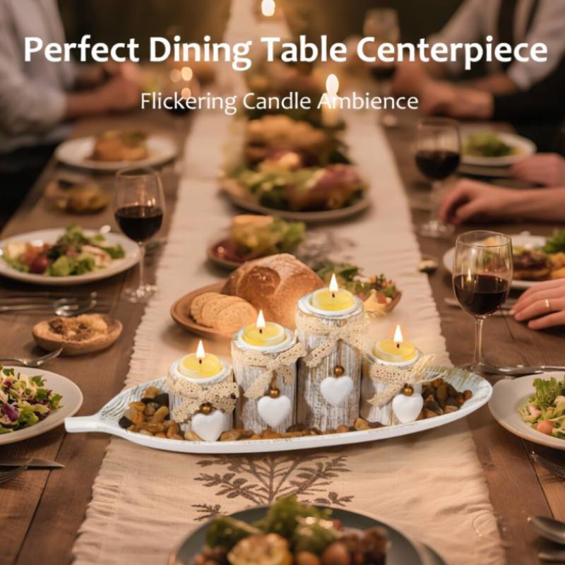 Wooden Candle Holder Wedding Decor With Handcrafted Design For Romantic Table Setting