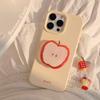 Red Apple Bracket Suitable for Apple 16promax Mobile Phone Case Iphone17 Niche Summer 14 Silicone 13 Pendants