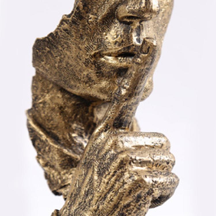 Exquisite Silence is Golden Thinker Statue Figurine Handcraft Entrance Objects