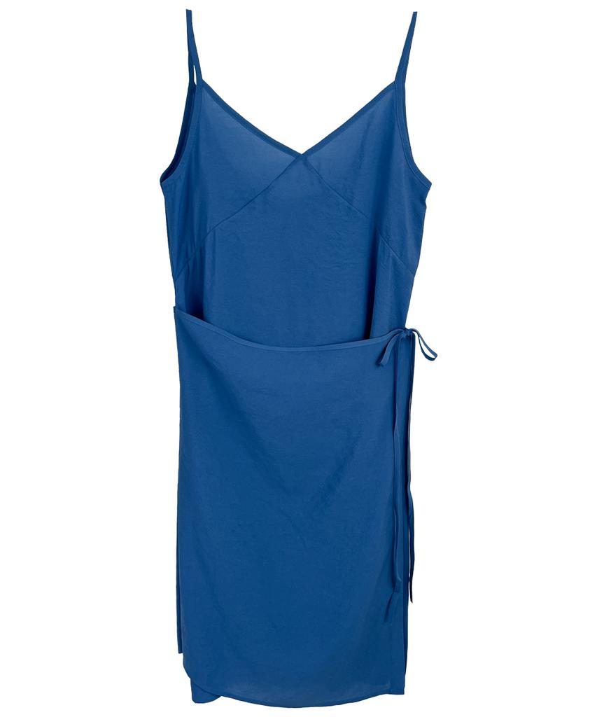 Seutaetigbeullum Layered Wrap Sleeveless Dress (Blue)