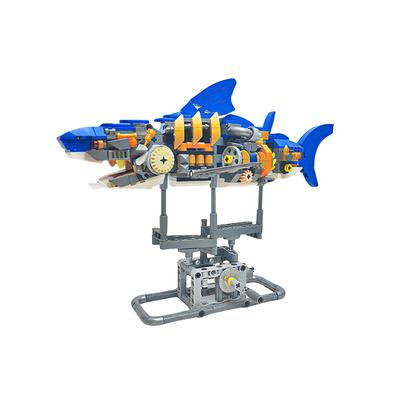 Deep Sea Shark Model Building 3D Block - Mechanical Rotation, Simulate Underwater Swimming, Ideal Gifts for Marine Animal Lovers