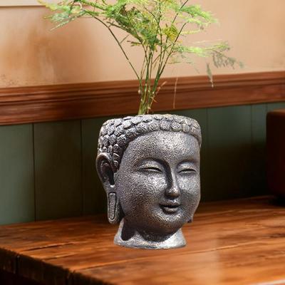 Buddha-Kopf-Pflanzgefäß Einweihungsgeschenk Dekoration Pflanzenblumenbehälter Blumentopf für Hinterhof Bauernhaus Arbeitszimmer Garten
