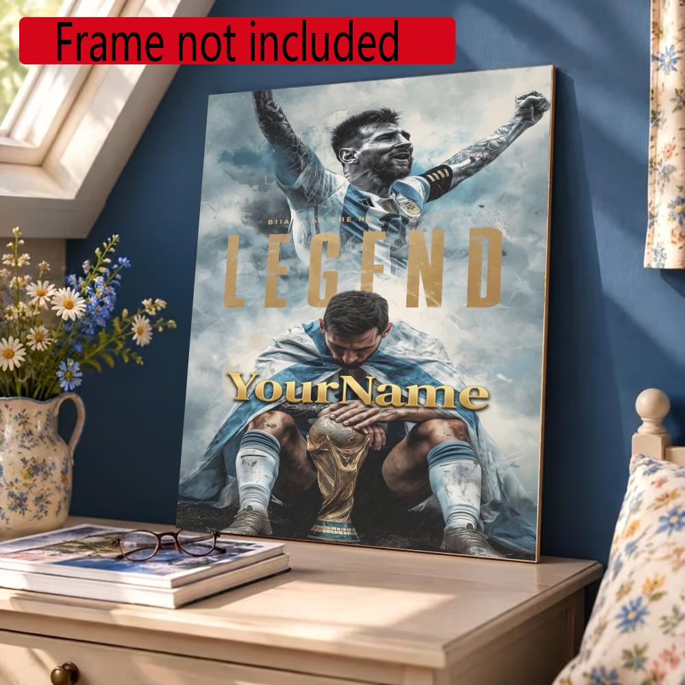 Messi Customize Your Name Diamond Painting Round Diamond Diy Frameless Holiday Artwork Suitable For Home Office Wall Decoration