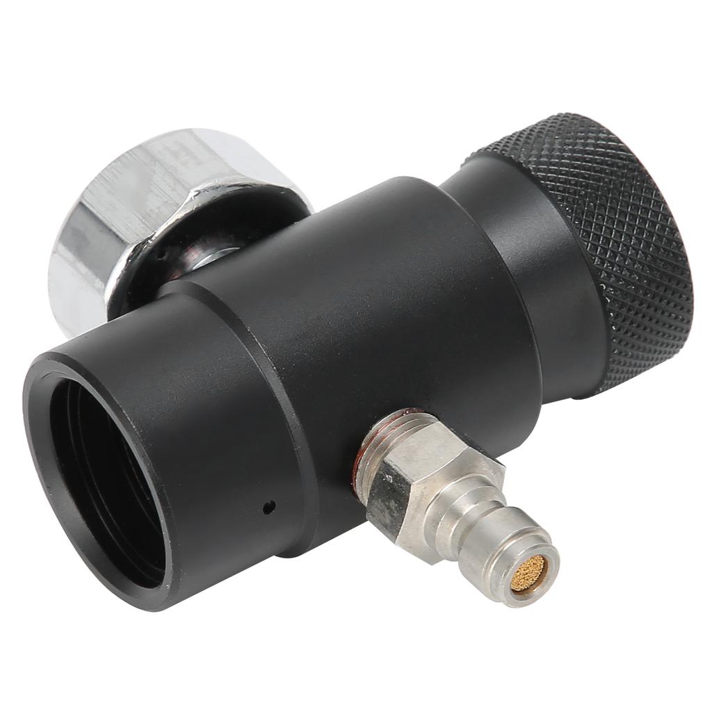 Einstellbares CO2-Nachfülladapterventil mit 8mm Außengewinde ASA 3000psi Manometer Schwarz