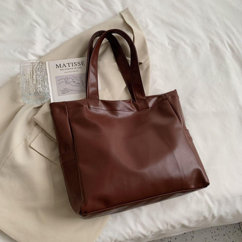 Vertical Square Large Capacity Handbag Magnetic Buckle Women's Commute Bag  College Student