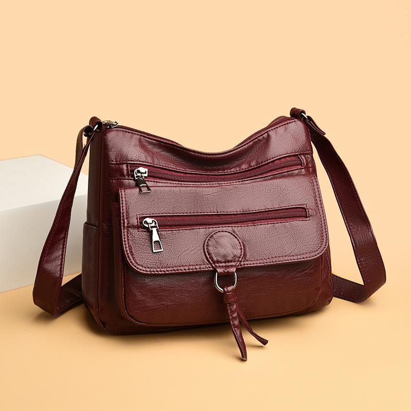Large Capacity Retro Multi-layer Small Square Bag Women's Shoulder Crossbody Bag