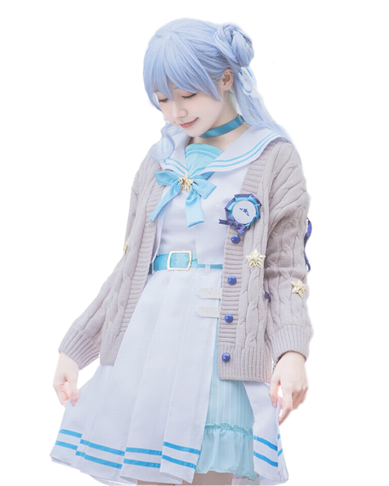 

Hololive Suisei Hoshimachi Косплей Хэллоуин VTuber Матросская форма [Milky Time] (белый) белый