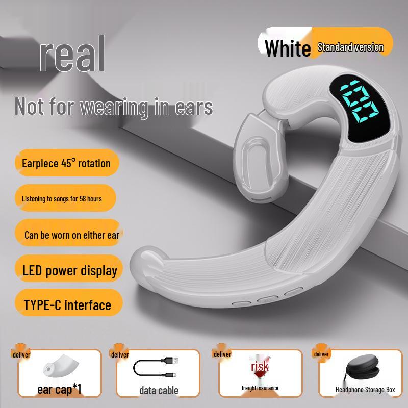2024 In-Earless True Bone Conduction Bluetooth Ear-Hook Headphones with 5.3 Chip and Extended Battery Life