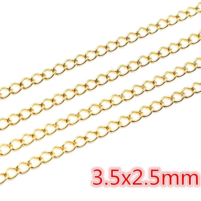 5 Meters/Lot Never Fade Stainless Steel Gold Plated Necklace Chains For DIY Jewelry Findings Making Materials Handmade Supplies