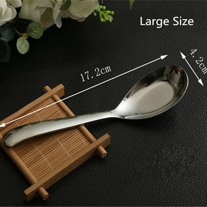 1Pc Stainess Steel Kitchen Dining Bar Tableware Flat Soup Spoon