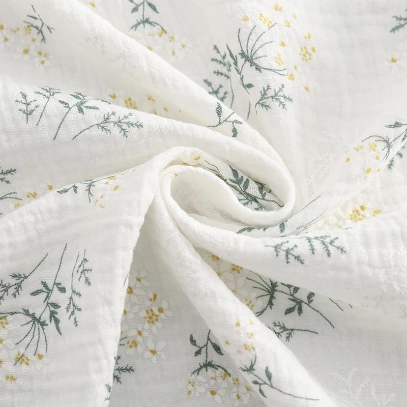 135x50cm/500cm Pure Cotton Printing Double-Layer Crepe Fabric, Making Soft Pajamas Clothes Blanket Fabric DIY Clothing Cloth