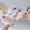 Children's Velcro Low-Top Girls' Bowknot Sneakers2026Spring New Casual Shoes for Children and Toddlers, White Sneakers