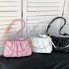 Fashion Clouds Ladies Bag French Pleated Shoulder Bag Hundred Chain Girls Crossbody Bag Pearl Decoration PU Material