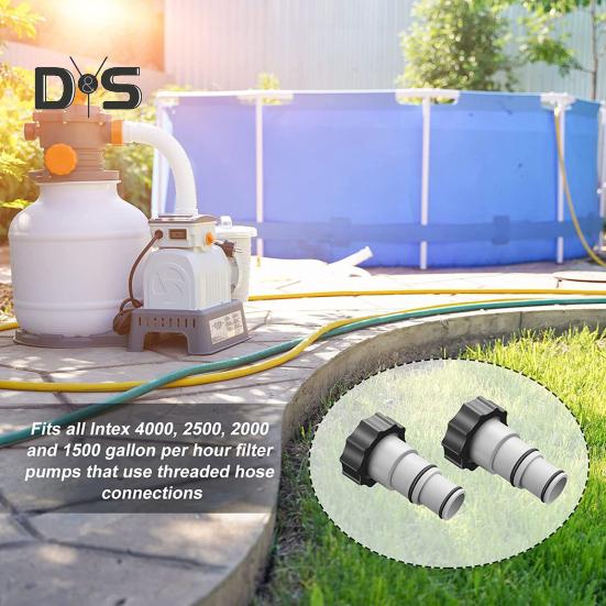 1 Set Replacement Hose Adapter Reusable Pool Hose Connector Durable Threaded Connection Pump Swimming Pool Parts