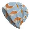 A Casual Outdoor Style Animal-Themed Knitted Hat - Featuring a Cute Blue Background with a Pelican Pattern, Made from Durable Knitted Fabric, Comforta