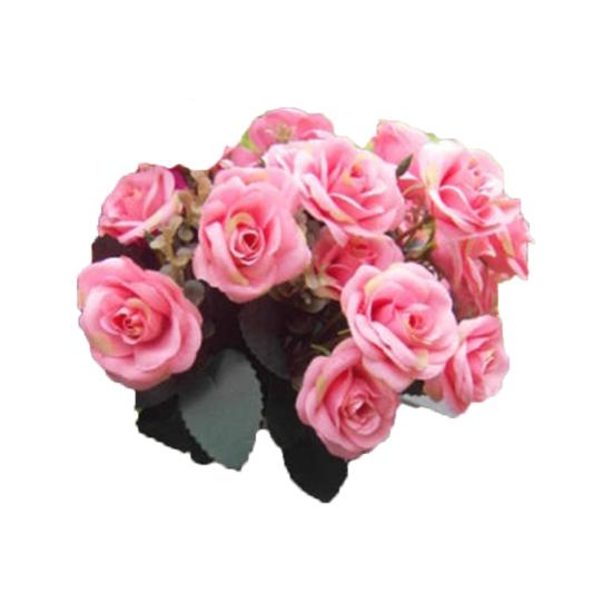 1 Bouquet/12 Heads Artificial Roses Silk Flower Home Party Bridal Bouquet Decor