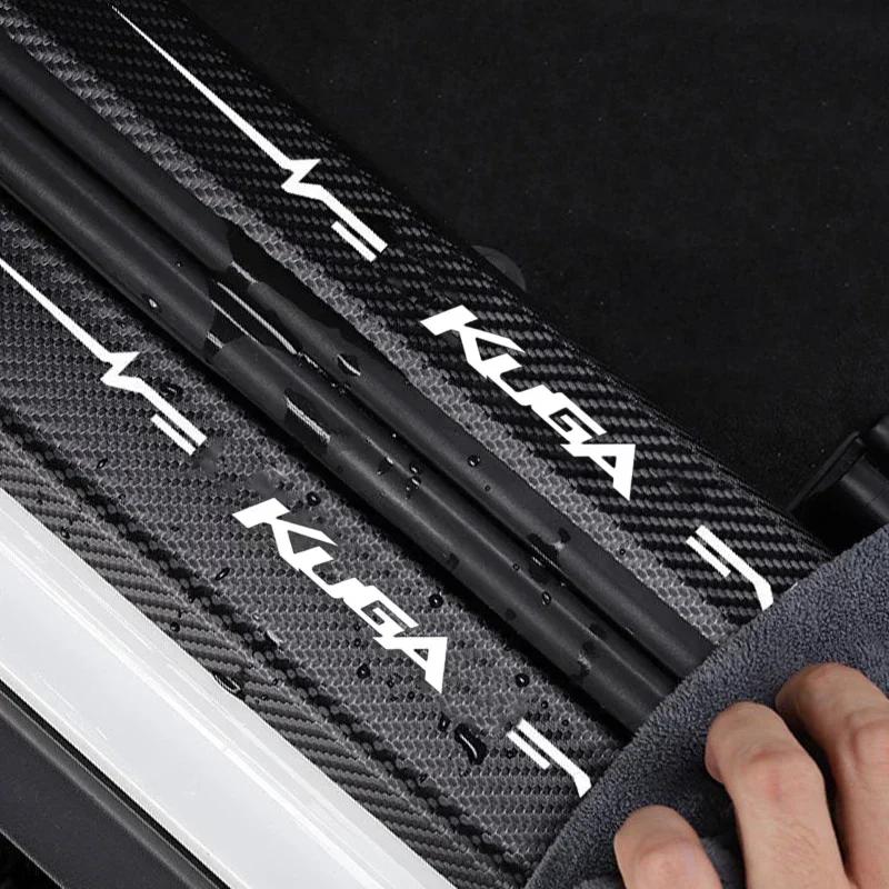 AAANF1 Car Door Sill Protector Stickers For Ford KUGA Logo Badge Waterproof Decals Guard Plate Bumper Anti-Scratch Auto Accessories