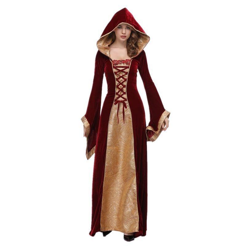 Halloween Vintage European Medieval Court Noble Queen Masquerade Costume