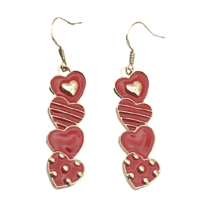 Temperament Heart Drop Earrings Jewelry Fashion Y2K Small Hoop Earrings
