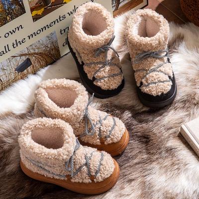 Sneeuwlaarzen met dikke zool, verdikte katoenen laarzen met fluweel, antislip, warme fluwelen katoenen pantoffels, damesschoenen voor de winter