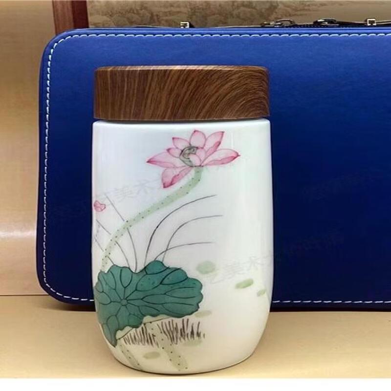 Jingdezhen Ceramic Insulated Tea Mug with Lid