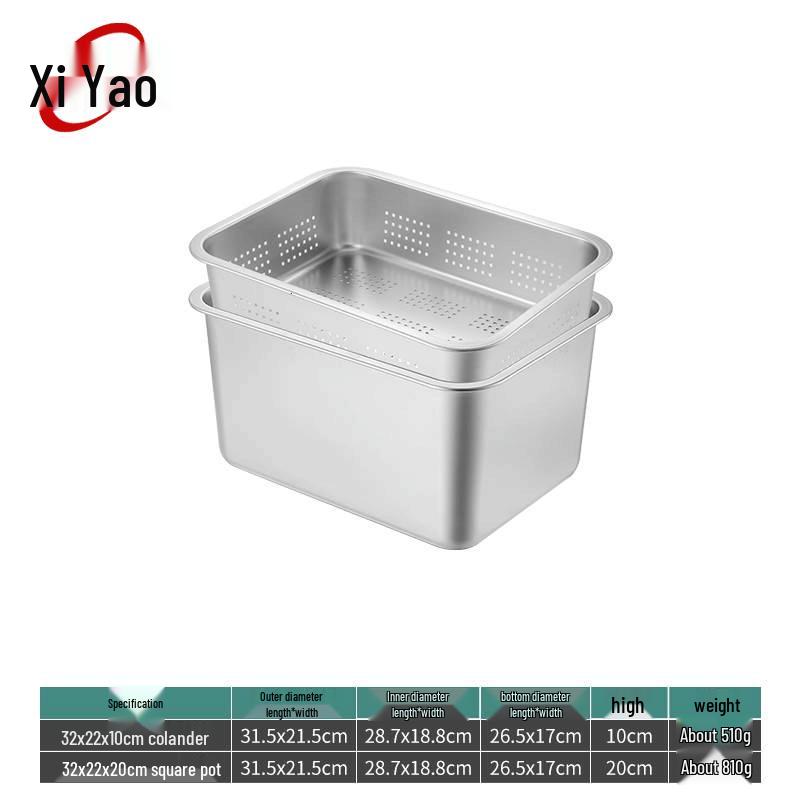 Xiyao 304 Edelstahl Perforiertes Abtropfschalen-Set