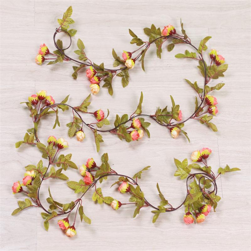 Flowers Artificial 42 Silk Rose Fake Flower Garland Vine Wedding Party Diy Decor