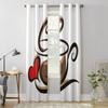 Coffee Illustration Window Curtains For Living Room Luxury Bedroom Decor Drapes Kitchen Window Treatments Curtains