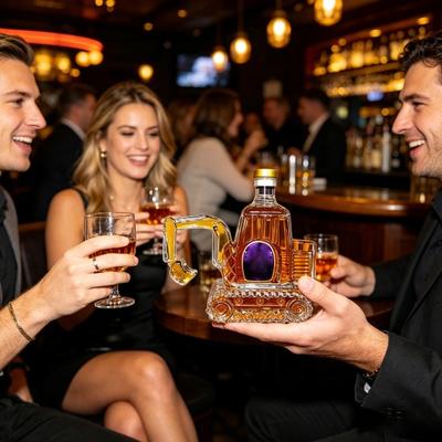 Carafe de Whiskey din Sticlă în Formă de Excavator, Sticlă de Băuturi Alcoolice 3D în Formă de Vehicul cu Dop, 350ml Distribuitor de Vin pentru Echipamente Grele pentru Decorul Barului de Acasă