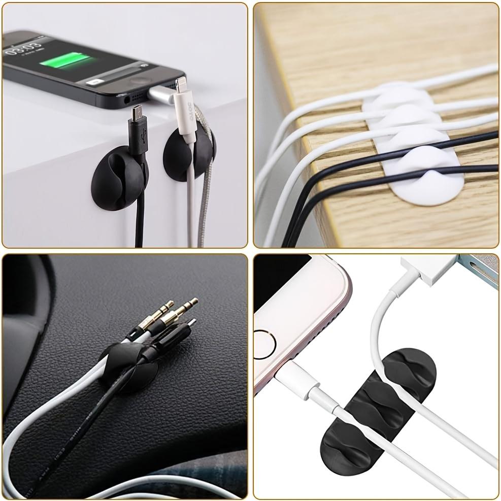 30pcs Desktop Cable Clips Portable Adhesive Cable Management Charger Wire Holder Clips Cord Organizer Home Office Car Nightstand