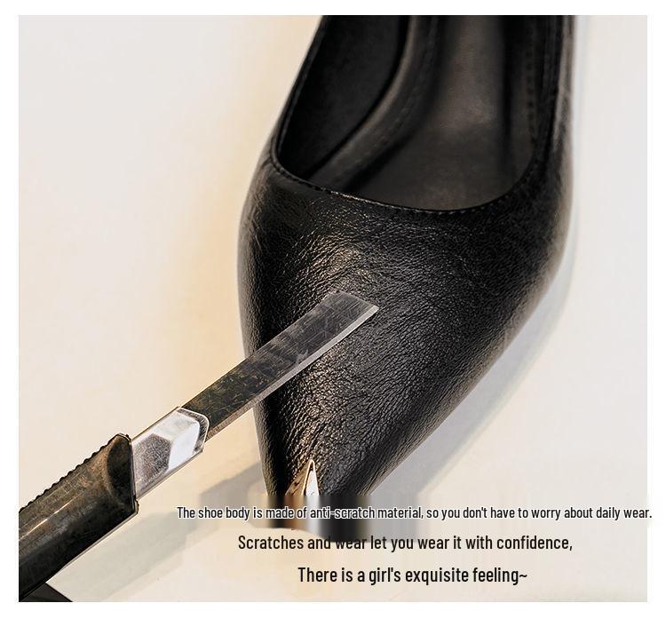 WD Women's Black Low Heel Professional Work Shoes - Comfortable Chunky Heel for Long Hours