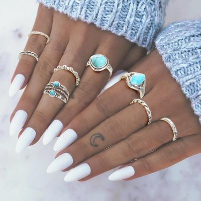Fashion Women Carved Tophus Knuckle Rings Set 8 In 1