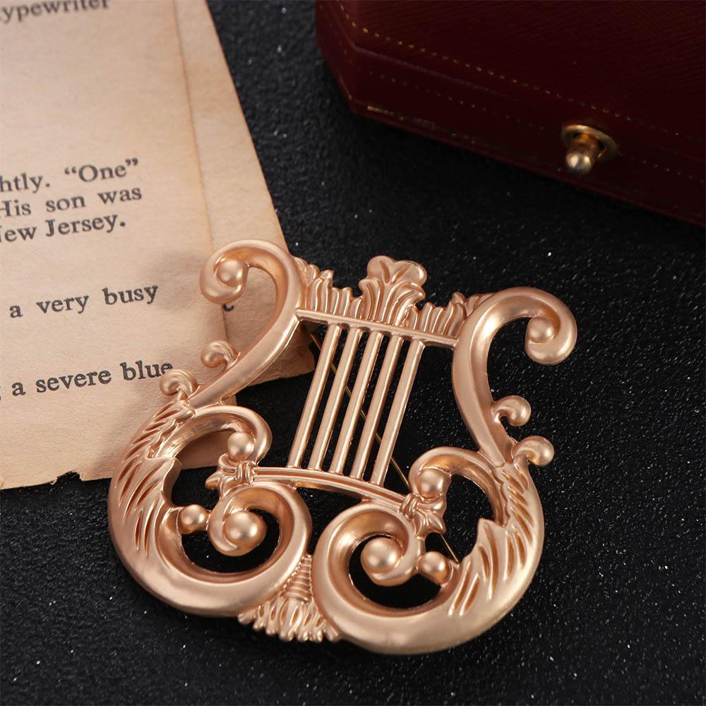 Zinc Zinc Alloy Treble Clef Pins Music Note G Clef Brooch Fashion Harp Badge Gift