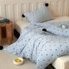 Cream Wind Thickened Milk Fleece Four-Piece Set Polka Dot Cute Small Ball Quilt Cover Double-Sided Coral Fleece Bedding