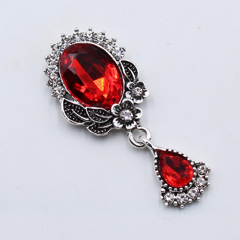 10Pcs 22*52MM NEW Retro Oval Brooch Of Acrylic Rhinestone Buttons Wedding Decoration Party Jewelry Creative Wine Glass Pendant