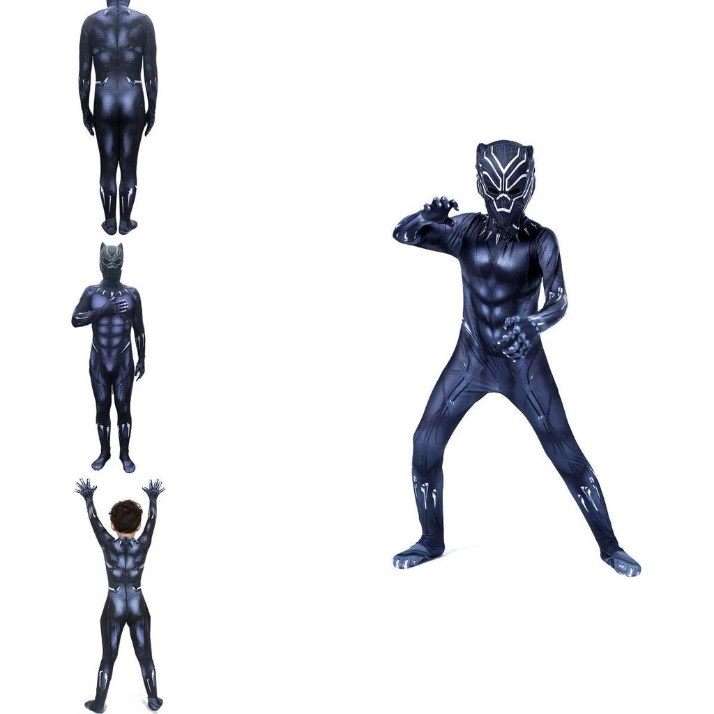 Premium Quality Black Panther Superhero Cosplay Jumpsuit For Adults And Kids