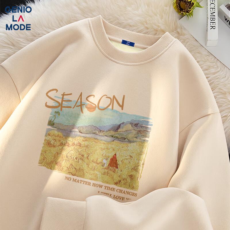 GENIOLAMODE Men's Fleece-lined Round Neck Pullover Sweatshirt