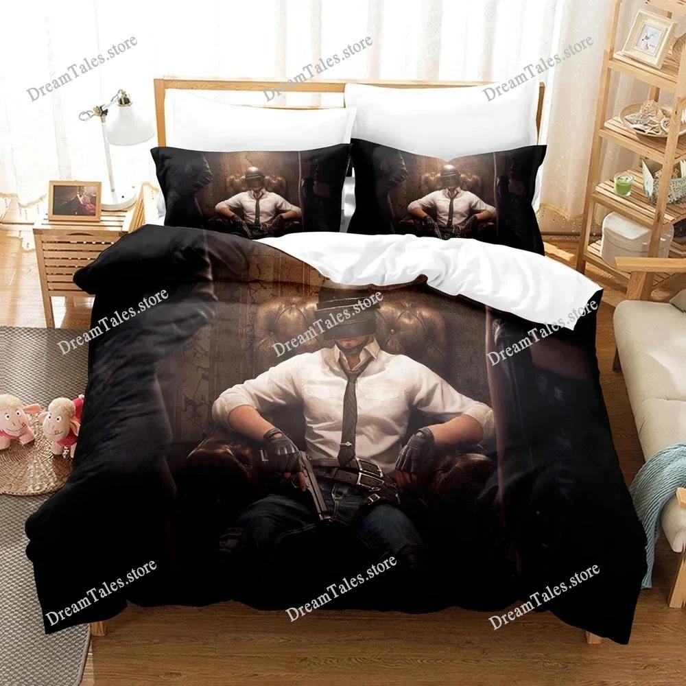 Spiel Battlegrounds PUBG Bettwäscheset Jungen Mädchen Twin Queen Size Bettbezug Kissenbezug Bett Kinder Erwachsene Heimtextilienextile741