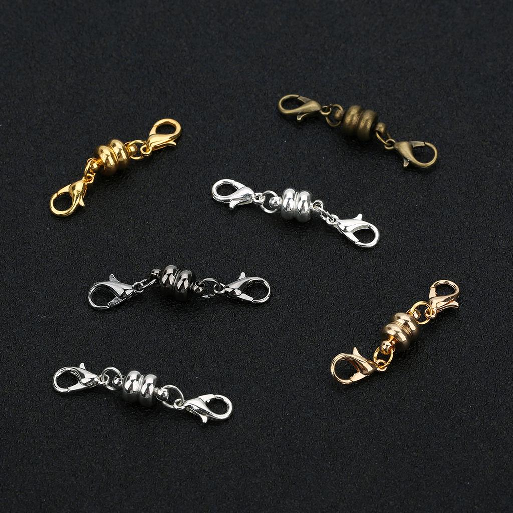10pcs Copper Magnetic Clasps With Lobster Clasps Connectors For Jewelry Making DIY Necklaces Bracelets Clasp Hooks Accessories
