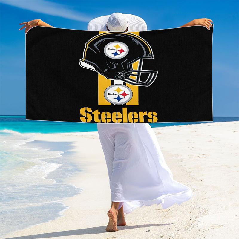 Pittsburgh Steelers Print Beach Towel, Large Soft Quick Dry Towel for Beach Camping Swimming