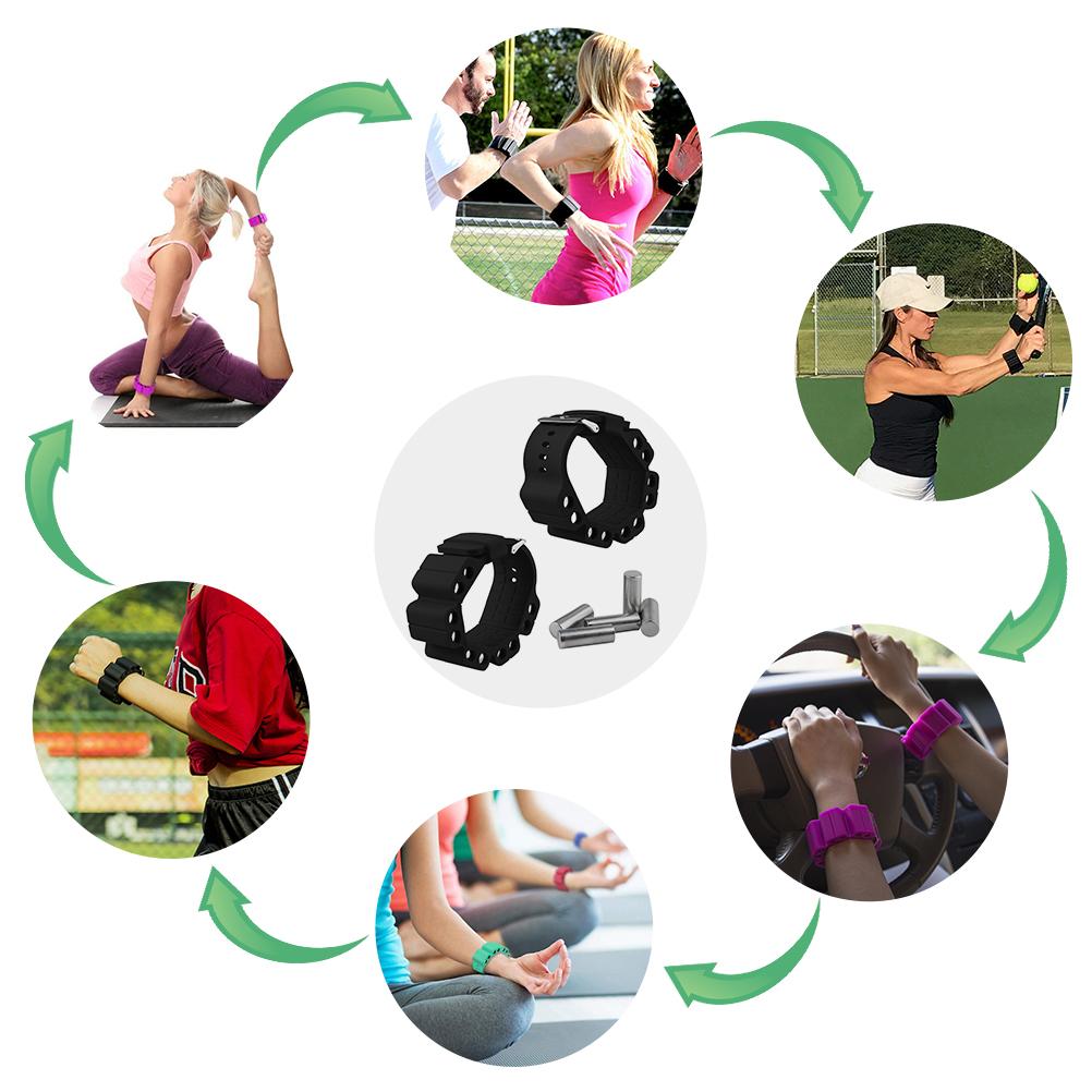 2 Stück Verstellbare Handgelenkgewichte Tragbare Handgelenk-Fußgelenkgewichte Armband für Übung Joggen Yoga